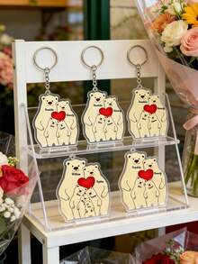Bộ 1/3/5 móc khóa hình gấu gia đình cá nhân hóa, móc khóa tùy chỉnh, móc khóa dễ thương có thể tùy chỉnh với 2-6 tên, món quà hoàn hảo cho Ngày Gia đình, thể hiện sự ấm áp và tình cảm, Ngày Valentine, Ngày của Mẹ. - Nhiều màu 6 - Xem 6
