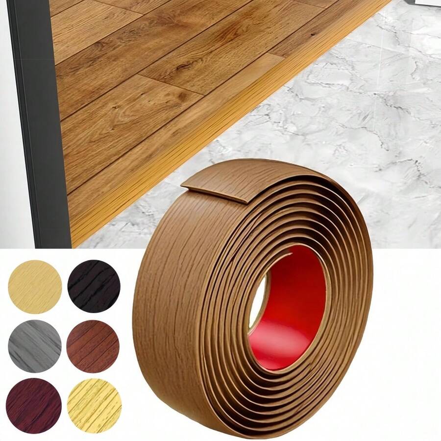 1pc 1m X 4cm Self-Adhesive Flexible Threshold Strip, Floor Tile Carpet Transition Trim, Gap Cover - A - View 1