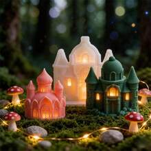 3D城堡蜡烛模具硅胶材质 - 大型童话城堡造型蜡烛融化模具，适用于DIY蜡烛制作、肥皂、树脂、石膏工艺品 - 城堡 - 查看 2