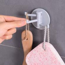 5 Stück Kunststoff Wandhaken, 3-armiges Schwenkdesign, rückstandsfreie Klebemontage ohne Bohren, Mehrzweck-Handtuchhalter für Badezimmer, Küche und Zuhause - ohne Strom - 5 Stück - Übersicht 5