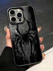 蜘蛛网图案手机壳，防震创意磨砂手机套，儿童节日礼物，兼容 11、12、13、14、15、16、17、Pro Max - 时尚耐用设计 - 灰色 - 查看 3