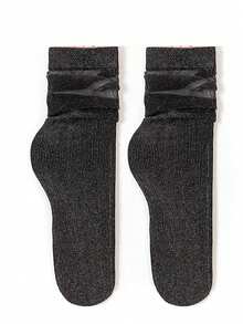 1/5 双装女士金银色金属光泽中筒袜，薄网眼透明闪光袜，适合春夏穿着 - 彩色 - 查看 10