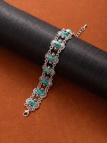 A Personalized Retro Turquoise Bracelet With Bohemian And Light Luxury - Turquoise Bracelet - View 2