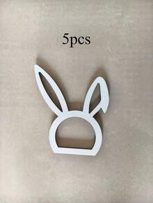 1/3/5/8/10pcs Cute Wooden Napkin Rings | Easter Bunny Design, Suitable For Easter And Rabbit Themed Parties | Wooden Material, No Assembly Required - Multicolor - View 11