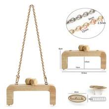 Bộ 3 dây xích kim loại kèm khung gỗ, phụ kiện chữ cái có thể tháo rời dùng để tự làm túi xách nữ, ví. - Nhiều màu - Xem 11