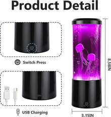 Jellyfish Lamp Jellyfish Night Light Table Lamp With 7 Color Changing Atmosphere Light Decorative Gift Lamp - 水母燈 - 查看 2