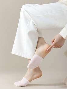 2/5/6双装女士多色半掌按摩底纯棉袜，情侣袜，亲子款，高弹力，抗菌除臭，柔软舒适，四季皆宜，透气针织面料，简约设计，居家、通勤、聚会、休闲旅行、节日礼物 - 彩色 - 查看 6