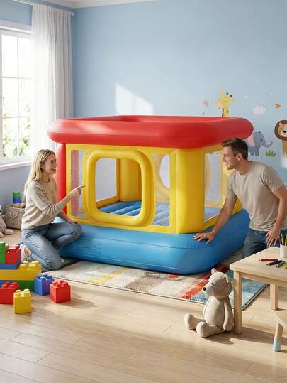 Extra Large Inflatable Sofa Bed For Living Room, Ergonomic Backrest Design, Breathable Mesh Fabric, Fashionable Multicolor Appearance