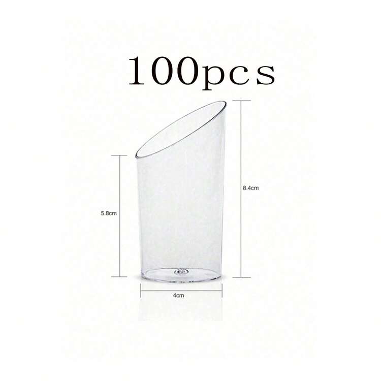 10/20/30/40/50/60/100/120pcs Transparent Slanted Rim Round Cups, Mousse Cups, Pudding Cups, Dessert Cups, Cold Drink Party Cups, Reusable, Suitable For Weddings, Festivals And Various Themed Celebrations - Clear - View 20