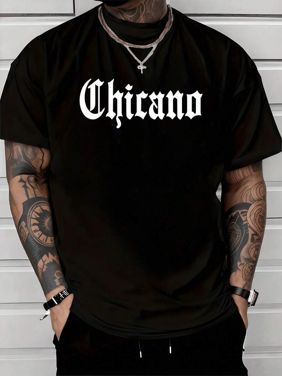 Palabra impresa en gran tamaño que simboliza orgullo identidad cultural fuerza y raíces firmes de una comunidad que valora su historia y su espíritu rebelde moderno camiseta de hombre cómoda con ajuste casual ideal para uso diario - Negro - Ver 1