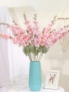 1 Stück künstliche Rittersporn, 85,5 cm große Simulation Blumen Hyazinthe in hellem Rosa, geeignet für Hochzeitsdekoration, Festdekoration, Heimdekoration, Außengartendekoration, Blumenarrangements, Vasenarrangements, ganzjährig - Pink - Übersicht 3