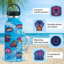 50pcs KPOP Girl Group Neon Lights Stickers, DIY Graffiti Personalized Cross-Border Creative Car Stickers, Suitable As Birthday Gift, Party Gift, Easter Gift - Multicolor - View 7