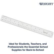 Acrylic Ruler, Easy-To-Read Markings, Scratch-Resistant Design, Raised Beveled Edges, Crafting, Office, Classroom, Back To School Supplies, 12-Inch - 1 - View 3