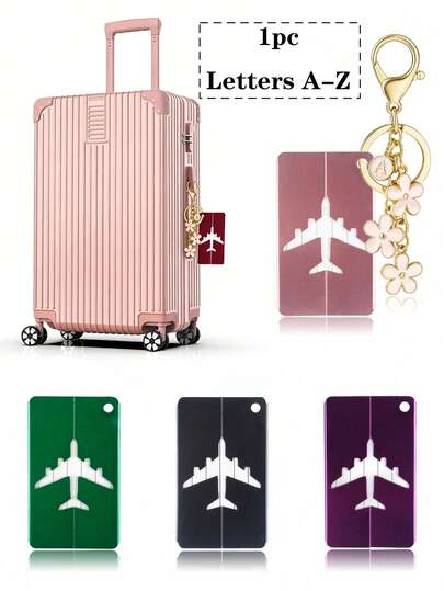 2pcs Luggage Tags, Travel Bag Identification Tags With 26 Alphabet Flower Keychains To Better Identify Your Suitcase. Can Add Name Card, Multifunctional Travel Tags Can Be Stuck On Luggage, Backpack, Sports Bag, Camera Bag, Handbag, Etc. To Add Fashion And Solve Identification Issues During Travel. Convenient To Quickly Find Travel Essentials, Suitable For Backpacks, Handbags, Luggage, Etc.