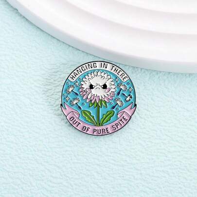 "Out Of Pure Spite" Dandelion Enamel Pin | Whimsical Sassy Accessory For Resilience & Self-Love