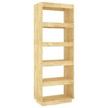 Book Cabinet/Room Divider 60x35x167 Cm Solid Pinewood - Brown - View 2