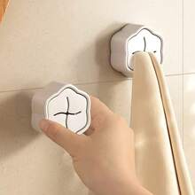 1 Juego de Toallero, Soporte de Toalla para Baño sin Taladrar, Organizador de Barra de Toalla, Gancho de Toalla - Blanco - Ver 4
