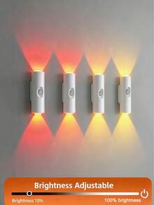 6/3/1pc Smart Sensor Double Head Cat Eye Wall Lamp,Intelligent RGB Multi-Color Change,Three-Color Cat Eye Lamp,LED Human Sensing Night Light,Suitable For Bedroom,Living Room,Corridor,Railings,Porch, Outdoor Wall Lamp, Valentine's Day Atmosphere Lamp, - White - View 10