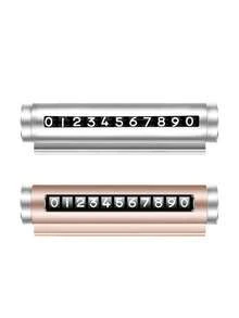 Temporary Parking Number Plate, Movable Car Number Plate, Creative Metal Roller Car Sign Phone Plate With Clear Numbers, Alloy Material Resistant To Summer Heat, Compact Design Not Blocking Driving Vision, Placed Inside Car Without Occupying Space - Multicolor - View 12