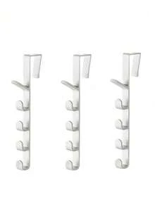 2pcs Wall Mounted Hanger Rack, No Drilling Required, Plastic Hanging Storage Organizer, Space Saving, Suitable For Clothes, Bags, Coats, Hats, Applicable For Bathroom, Bedroom And More - Multicolor - View 12