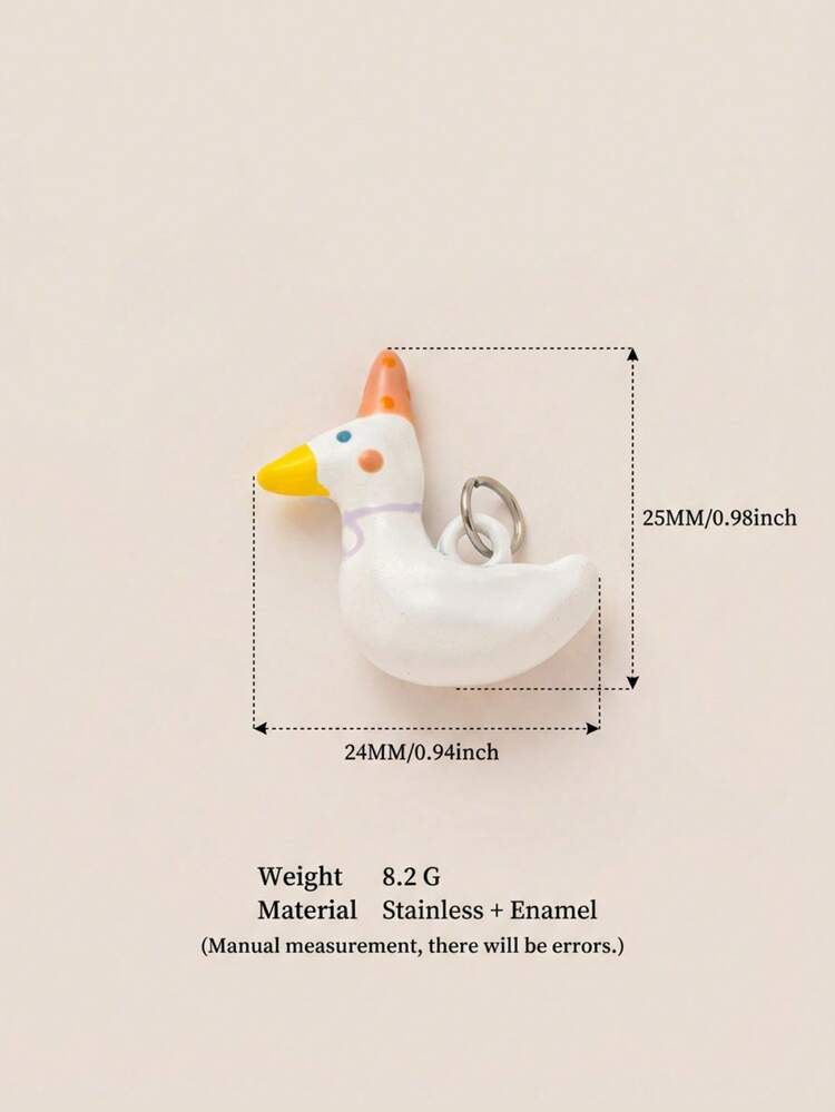 1pc Cute Outdoor Style Drip Oil Necklace Pendant, Features Big Goose, Scissors, Snail, Flower, Butterfly, Star, Rabbit And Little Fish. Made Of Stainless Steel, Waterproof And Fade-Resistant. Suitable For DIY Necklace Accessories, Charming Jewelry Accessories, Women's Jewelry Accessories, Bag Accessories, Earring Accessories And DIY Jewelry Accessories - Multicolor - View 12