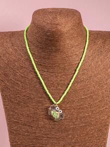 极简主义米珠可爱螃蟹贝壳项链，时尚颈饰 - 均碼 - 查看 2