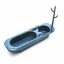 1pc Expandable Kitchen Sink Organizer Rack - Extendable Dish Drainer And Sponge Holder, Space-Saving Storage Solution - One Size - View 3