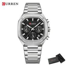 CURREN Men's Multi-Function Chronograph Business Casual Stainless Steel Strap Waterproof Calendar Wrist Watch, Gift For Men - Multicolor - View 14