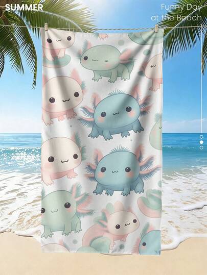 1pc Extra-Large Cartoon Hexagonal Dinosaur Full-Print Beach Towel, Multiple Sizes, Quick-Drying, Soft, Portable, Fashionable, Sand-Proof, Super Absorbent Super Fine Fibers. Bohemian, Tropical, Vintage, Funny, Yoga, Picnic, UV Protection; Suitable For Beaches, Swimming Pools And Outdoor Activities, Travel Essentials, Camping, Yoga, Gym, Sports, Swimming, Suitable For Both Men And Women.