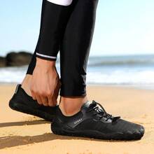 Zapatos de agua de secado rápido para mujer, parte superior de tela a rayas transpirable, zapatos para deportes y fitness de 4 estaciones, ligeros, de punta abierta para playa, senderismo, ciclismo con suela de goma e interior de tela - Negro - Ver 2