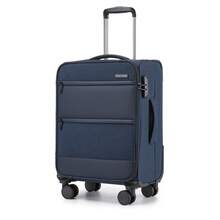 Soft Case Luggage 20 24 28 Inch 3 Piece Suitcase Set Carry On Cabin Check In Travel Bag TSA Lock Spinner Wheels Expandable Front Laptop Pocket - Navy Blue - View 14