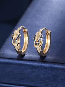 一对优雅的打结耳环，适合日常通勤和约会穿搭 - W17869 - 查看 15