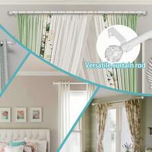 1pc White Curtain Rod, Crystal Head Single Rod, Multiple Sizes Available, Suitable For Various Windows, Good Load Bearing, Easy Installation, Durable High-Quality Metal Material, Adjustable Length - White - View 6