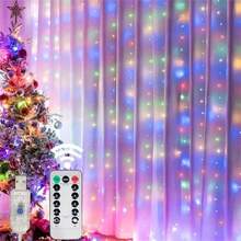 1pc LED Window Curtain Lights - USB Powered, 8 Lighting Modes - Ideal For Wedding, Party, Christmas And Halloween Decoration - USB Curtain Light String - View 11
