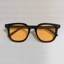 1 Pair Of Black Frame Fashion Glasses For Women With High Style, And Popular Design - Yellow - View 9