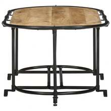 Coffee Table 110x55x40 Cm Solid Wood Rough Mango - Brown - View 5