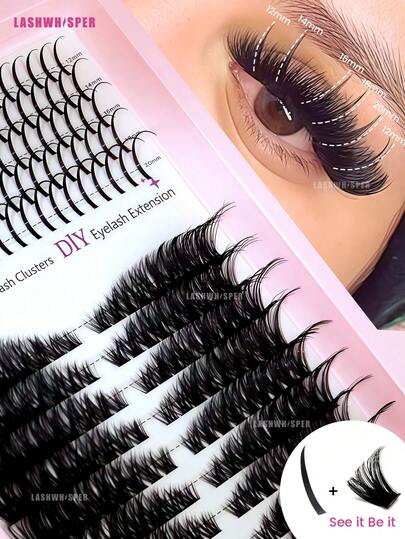 DIY Manga Lash Clusters D Curl 9–16mm Mixed Length Natural Volume Lashes