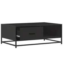 Coffee Table Black 90x57x35 Cm Engineered Wood And Metal - Black - View 8