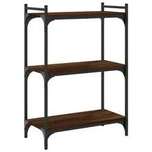 Bookcase 3-Tier Brown Oak 60x30x86 Cm Engineered Wood - Brown - View 6