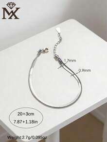 SYMFNY 1pc Minimalist 925 Sterling Silver Flat Fish Bone Chain Anklet, High-Quality Delicate Versatile, Suitable For Daily Commute, Casual Outings, Luxury Niche Jewelry - Silver - View 5