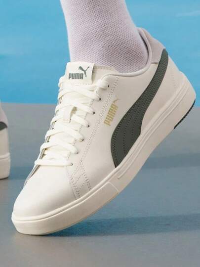  Giày thể thao cổ thấp PUMA Serve Pro Lite, unisex, màu trắng ngà/xanh lá cây