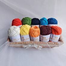 10色包包制作套装（60%棉，40%腈纶，400克/包），混合牛奶棉纱线，适合春、夏、秋、冬四季DIY手工制作、节日装饰、DIY编织项目，包含随机颜色的3毫米钩针 - 3064-2X - 查看 19