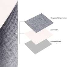 Scatola portaoggetti in lino a 3 colori con manici in corda - Grigio - Visualizzare 4