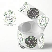 500 piezas/Rollo Pegatinas verdes de "Gracias", adecuadas para bodas, fiestas, cumpleaños, envoltorios de regalos, decoración de graduación, regalos de damas de honor, regalos de Pascua, decoración de bodas, suministros de scrapbooking, papelería, pegatinas divertidas manualidades libro de sticker estikers - agradecido - Ver 2
