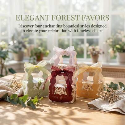 1/10/20/40pcs Pearl Bow Decorated Flower Gift Wrapped Gift Box, Fashionable Handbag, High-End Gift Box With Exquisite Touch, Suitable As Bridesmaid, Birthday, Valentine's Day And Party Favors
