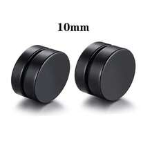 4 piezas de clips de oreja magnéticos minimalistas y de moda, aretes magnéticos unisex para hombres y mujeres sin orejas perforadas, estilo minimalista para uso diario - Negro - Ver 15