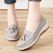 女士防滑舒适软底透气轻便步行鞋 - 灰色 - 查看 1