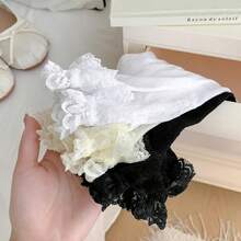 1 đôi tất mùa hè viền ren, tất dài đến bắp chân kiểu ballerina trang trí nơ, tất lưới kiểu Lolita. - Nhiều màu - Xem 4