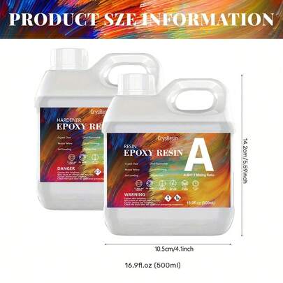 透明环氧树脂套装 - 快速固化、低气味、不收缩、抗紫外线AB胶，适用于DIY工艺品，1:1环氧树脂浇注