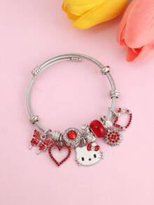 SANRIO Vòng tay thiết kế hình mèo Hello Kitty thời trang và dễ thương, phù hợp để phối cùng trang phục hàng ngày. - Nhiều màu - Xem 5